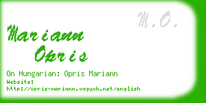 mariann opris business card